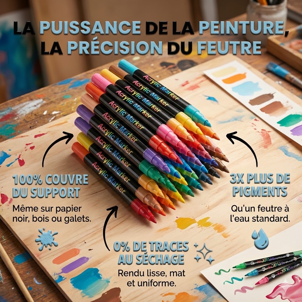 L'ACRYL'ART™ - Coffret de Feutres Acryliques